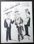 Jimmy Durante & Three Other 1920s Caricatures From the Palace Theater in New York