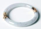 Jade, 14K Yellow Gold Bangle Bracelet