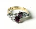 Lady's Ruby, Diamond, 18K White & Yellow Gold Ring