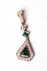 Emerald, Diamond, 18K Yellow Gold Pendant/Enhancer