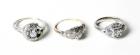 Collection of 3 Lady's Art Deco Diamond, Platinum, 14K Gold Rings