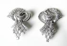 Pair of Vintage Diamond, Platinum Earrings