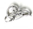 Diamond, Platinum Floral Design Brooch
