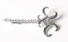 Diamond, 18K White Gold Sword Brooch