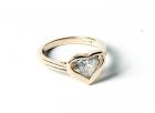 Lady's Diamond, 14K Yellow Gold Heart Shaped Ring