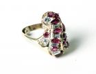 Lady's Ruby, Diamond, 14K Yellow Gold Cluster Ring