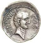 WITHDRAWN - Marc Antony and Lucius Antony. AR Denarius struck by the moving mint in Asia Minor, 41 BC. VF - 2