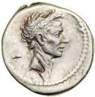 Julius Caesar, d. 44 BC. AR Denarius minted at Rome by moneyer Q. Voconius Vitulus, 40 BC. VF