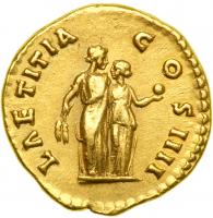 Antoninus Pius, AD 138-161. Gold Aureus (7.27 g) minted at Rome, AD 151. AEF - 2