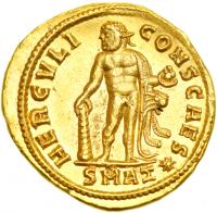 Constantius I, AD 305-306. Gold Aureus (5.33 g) minted while Caesar at Antioch, c. AD 293-295. EF - 2