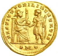 Constantine I, the Great, AD 307-337. Gold Aureus (4.32 g) minted at Ticinum, AD 315. EF - 2