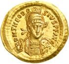 Theodosius II, AD 402-450. Gold Solidus (4.36 g) minted at Constantinople, c. AD 425. EF