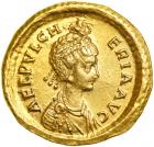 Aelia Pulcheria, sister of Theodosius II, AD 402-450. Gold Solidus (4.32 g) minted at Constantinople, AD 414. VF-EF