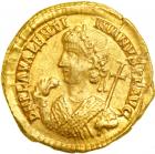 Valentinian III, 425-455 AD. Gold Solidus (4.49 g) minted at Rome, AD 435. AEF