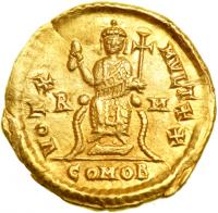 Valentinian III, 425-455 AD. Gold Solidus (4.49 g) minted at Rome, AD 435. AEF - 2