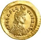 Galla Placidia, mother of Valentinian III, AD 425-455. Gold Solidus (4.45 g) minted at Constantinople, c. AD 441-450. EF