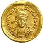 Theodosius II, AD 402-450. Gold Solidus (4.44 g) minted at Constantinople, AD 425-429. EF