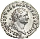 Titus, AD 79-81. AR Denarius minted at Rome, AD 79 (after 1 July). AU