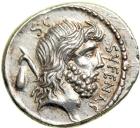 M. Nonius Sufenas, moneyer. AR Denarius minted at Rome, 59 BC. EF