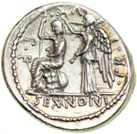 M. Nonius Sufenas, moneyer. AR Denarius minted at Rome, 59 BC. EF - 2