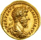 Lucius Verus, AD 161-169. Gold Aureus (7.30 g) minted at Rome, December AD 163-December 164. MS