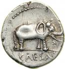 Julius Caesar, died 44 BC. AR Denarius likely minted in Gallia Narbonensis by Caesar, 49 BC. VF