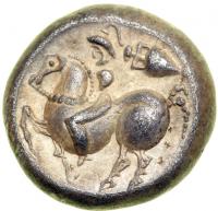 Celtic Coinage. Central Europe & Asia Minor. Scordisci. AR Tetradrachm (12.64g) struck in Syrmia, ca. 3rd century BC. EF - 2