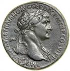 Roman Empire. Trajan, AD 98-117. AE Sestertius minted at Rome, AD 113. AEF