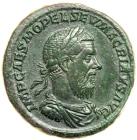 Roman Empire. Macrinus, AD 217-218. AE Sestertius minted at Rome, AD 217. VF