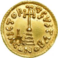 Duchy of Beneventum. Liutprand, 751-758. Gold Solidus (3.97 g) minted c. 756-757. EF-AU - 2