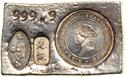 Hong Kong. 5 Dollar (5 Ounce) Silver Bar, ND. EF