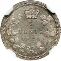 Canada. 5 Cents, 1870. NGC MS64 - 2