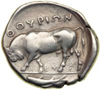 Lucania, Thourioi, c. 425-400 BC. AR Didrachm (or Nomos; 7.75 g). VF - 2