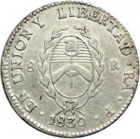 Argentina. 8 Reales, 1830-P. VF - 2