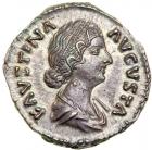 Faustina Junior, wife of Marcus Aurelius, AD 161-180. AR Denarius struck at Rome. EF