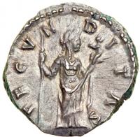 Faustina Junior, wife of Marcus Aurelius, AD 161-180. AR Denarius struck at Rome. EF - 2