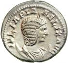 Julia Domna, mother of Caracalla, AD 198-217. AR Antoninianus minted at Rome, AD 211-217. EF