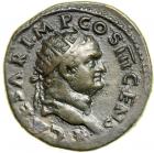 Titus, AD 79-81. AE Dupondius minted at Rome, AD 74, while Caesar under Vespasian. VF