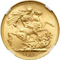 Australia. Sovereign, 1915-S. NGC MS64 - 2