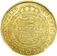 Colombia. 8 Escudos, 1803/2-NR JJ. NGC AU50 - 2