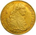 Colombia. 8 Escudos, 1791-NR JJ. NGC AU