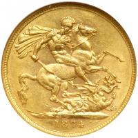 Australia. Sovereign, 1874-S. NGC AU55 - 2