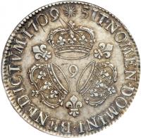 France. Ecu, 1709-(9). NGC AU50 - 2