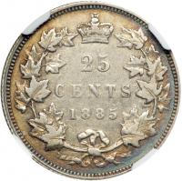 Canada. 25 Cents, 1885. NGC VF - 2