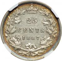 Canada. 25 Cents, 1887. NGC EF40 - 2