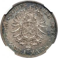 German States - Prussia. 2 Marks, 1876-A. NGC AU50 - 2