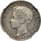 Puerto Rico. 20 Centavos, 1895-PGV. NGC AU50