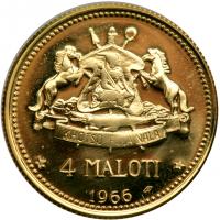 Lesotho. 4 and 2 Maloti and 1 Loti, 1966. PF - 2