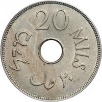 Palestine. 20 Mils, 1934. PCGS AU55 - 2