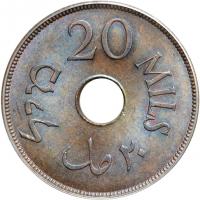 Palestine. 20 Mils, 1944. PCGS MS64 - 2